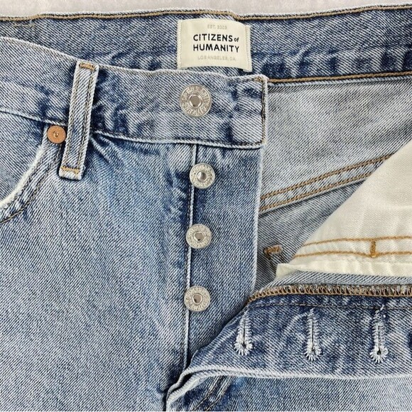 Citizens of Humanity Annabelle Shorts Womens 25 Button Fly Distressed Cutoff - Picture 6 of 16